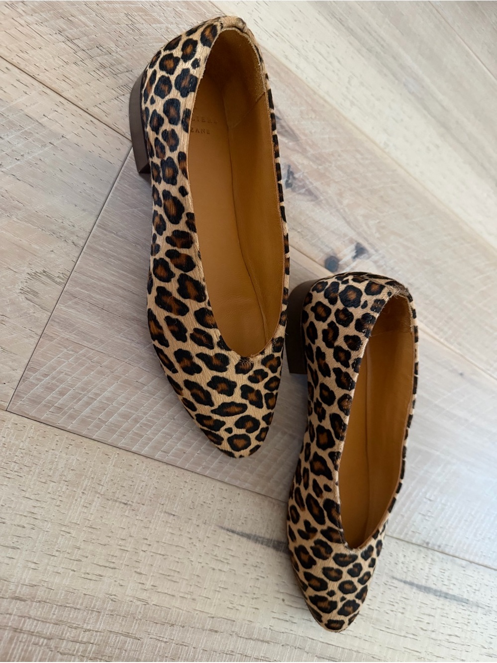 SÉZANE MATILDA LOW BALLET FLATS Leopard Print Brown/Black - Picture 11 of 14